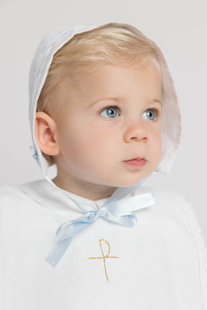 first birthday boy during milestone studio session in lake norman, nc