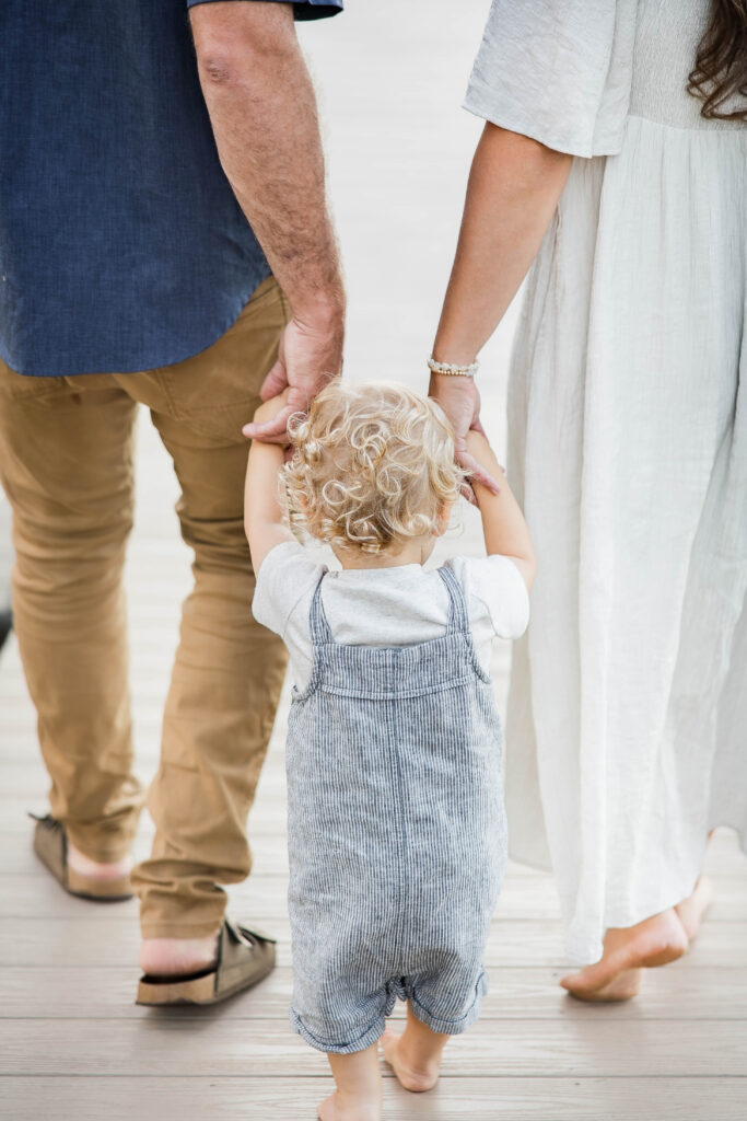 first birthday boy during milestone studio session in lake norman, nc