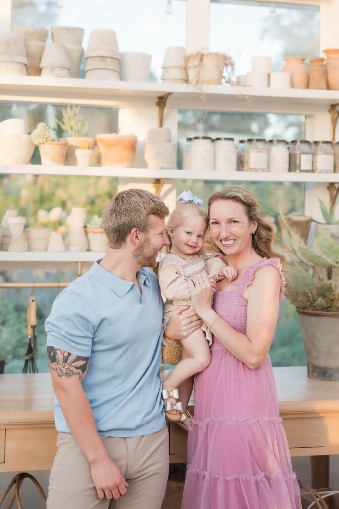family photo session at fleurish greenhouse in taylorsville nc